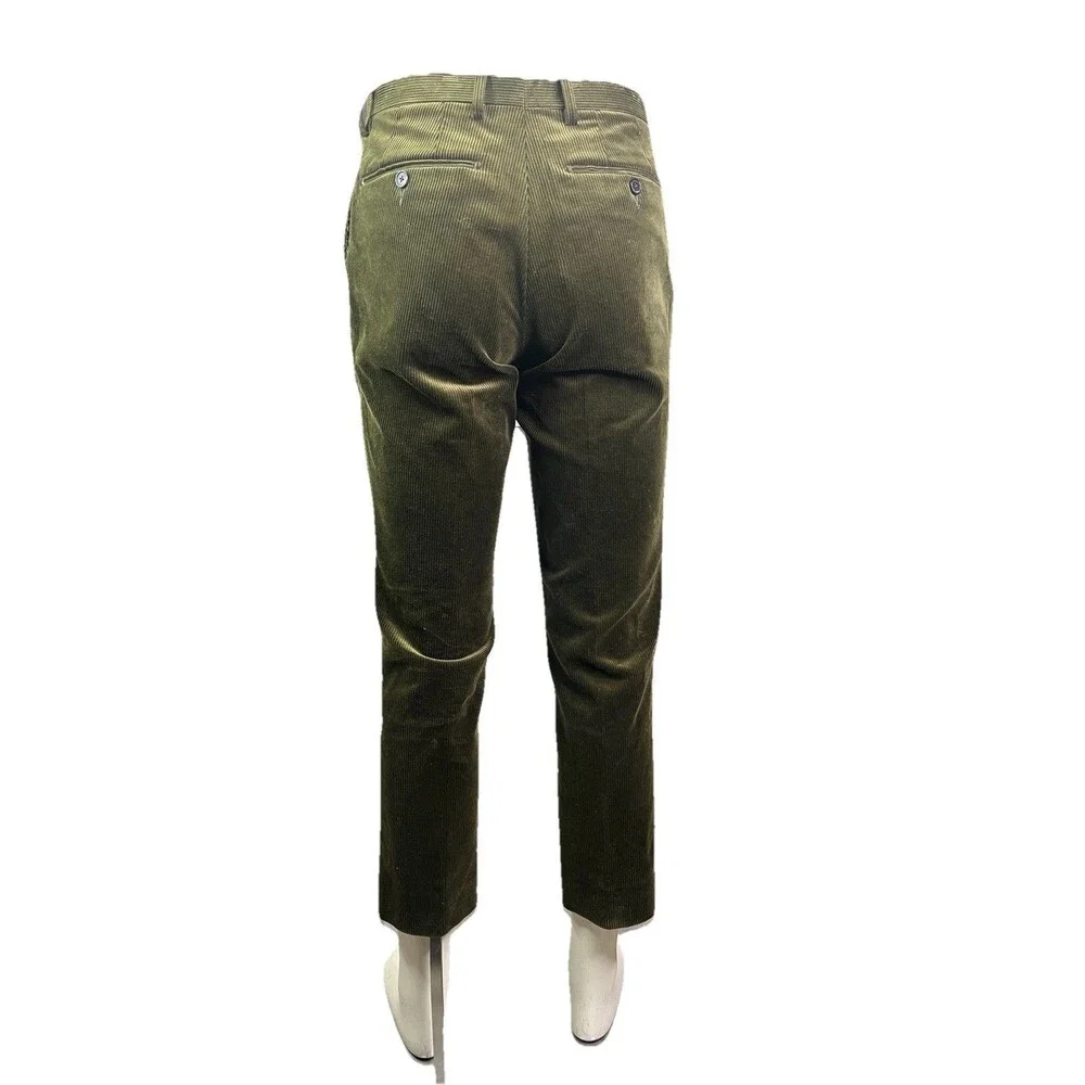 NWOT Spier & Mackay Slim Trousers 30 Olive Green Corduroy Flat Front Men 30x27 - Picture 5 of 9